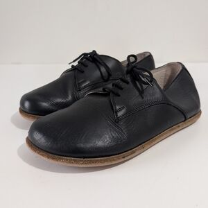 Aintap Barefoot Black Leather Oxford Shoes (39)